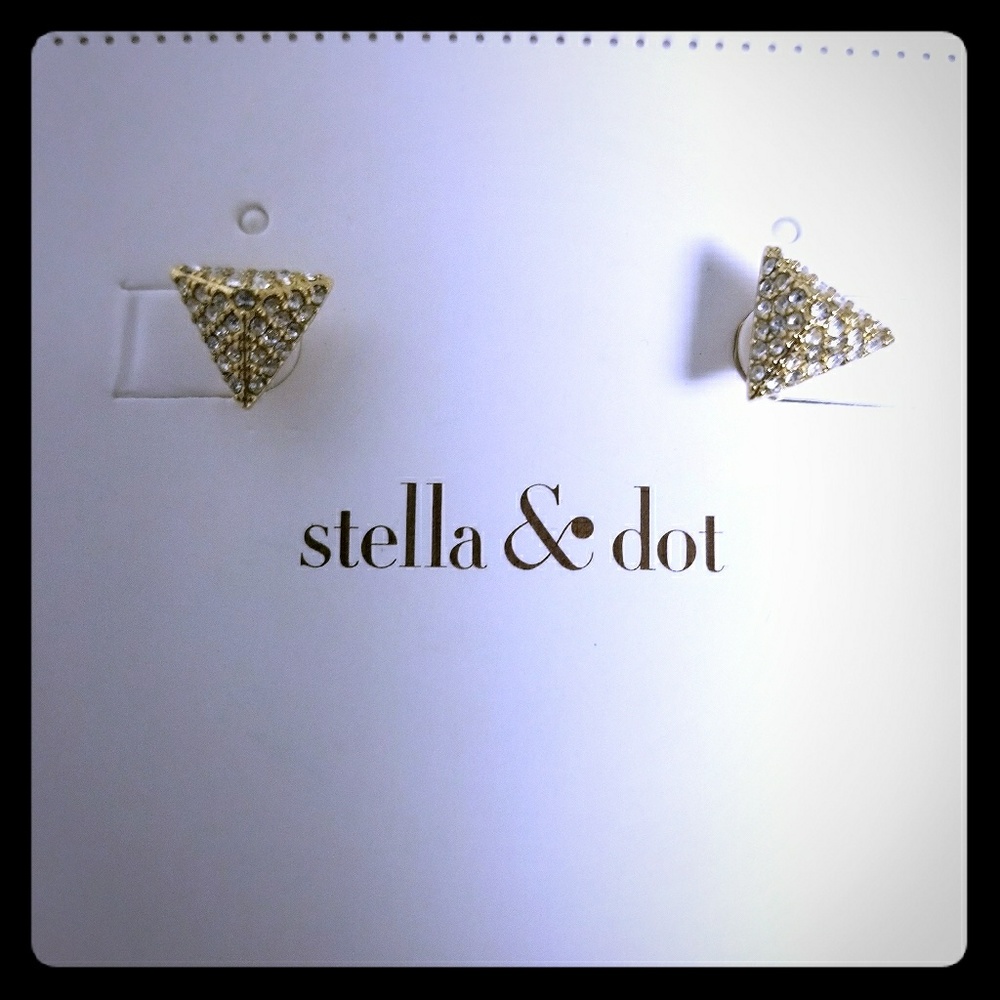 Stella and Dot gold doublesided studs